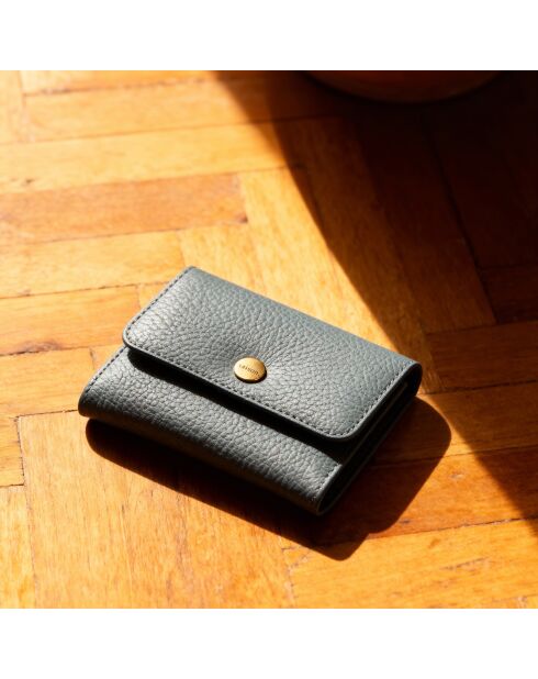 Porte-monnaie en cuir Mona neptune - 110 x 90 x 15 mm
