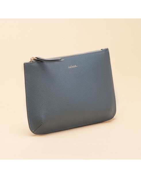 Pochette Bianca en cuir neptune - 20,5x14x3 cm