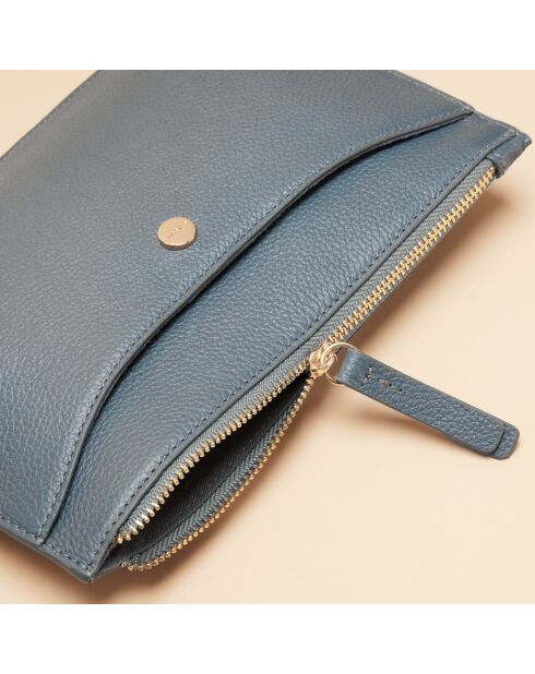 Pochette Bianca en cuir neptune - 20,5x14x3 cm