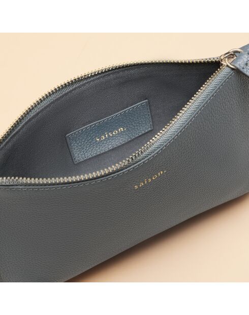 Pochette Bianca en cuir neptune - 20,5x14x3 cm
