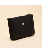 Pochette Bianca en cuir noir - 20,5x14x3 cm