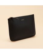 Pochette Bianca en cuir noir - 20,5x14x3 cm