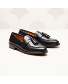 Anna zwarte leren instappers