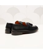 Anna zwarte leren instappers