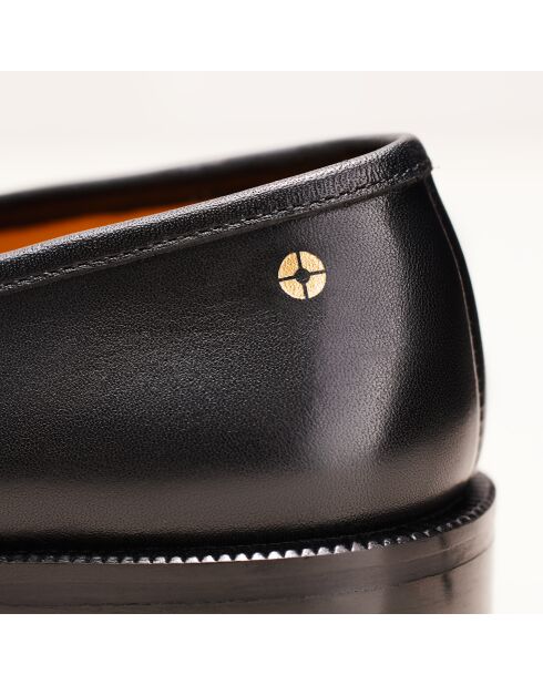 Anna zwarte leren instappers