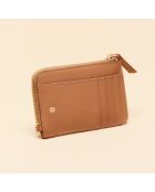 Portacarte Sophie in pelle color nocciola - 128 x 85 mm