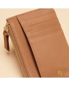 Portacarte Sophie in pelle color nocciola - 128 x 85 mm