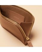 Portacarte Sophie in pelle color nocciola - 128 x 85 mm