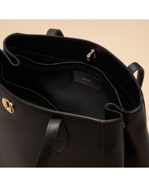 Sac à main Camille en cuir noir - 37,1x27,2x15 cm