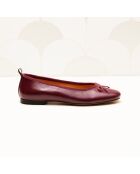Ballerines en cuir verni Camille bordeaux