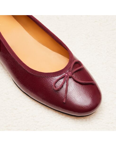 Ballerines en cuir verni Camille bordeaux