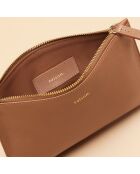 Pochette Bianca en cuir cognac - 20,5x14x3 cm