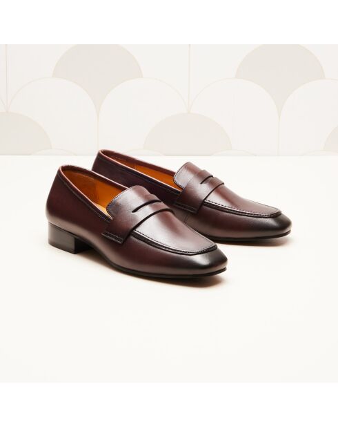 Dunkelbraune Elise Leder-Mokassins