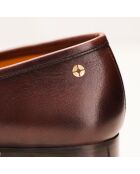 Dunkelbraune Elise Leder-Mokassins