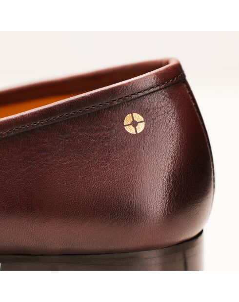 Dunkelbraune Elise Leder-Mokassins