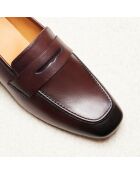 Dunkelbraune Elise Leder-Mokassins