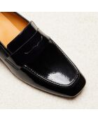 Schwarze Mokassins Elise aus Lackleder