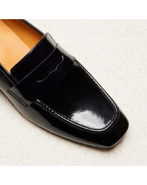 Schwarze Mokassins Elise aus Lackleder