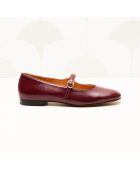 Ballerines en cuir verni Olivia bordeaux
