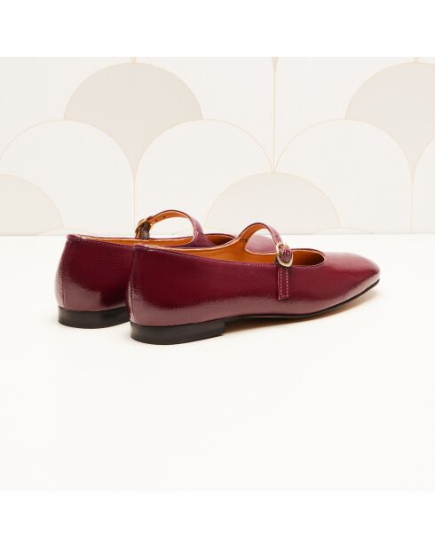 Ballerines en cuir verni Olivia bordeaux
