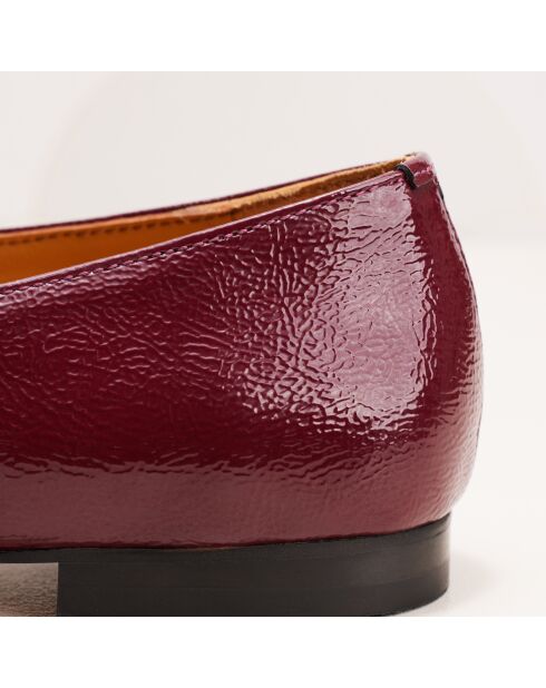 Ballerines en cuir verni Olivia bordeaux