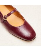 Ballerines en cuir verni Olivia bordeaux