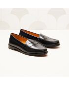 Victoire zwarte leren instappers