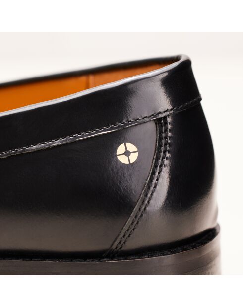 Victoire zwarte leren instappers