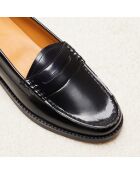 Victoire zwarte leren instappers