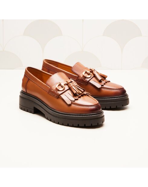 Mocasines Fiona de piel camel