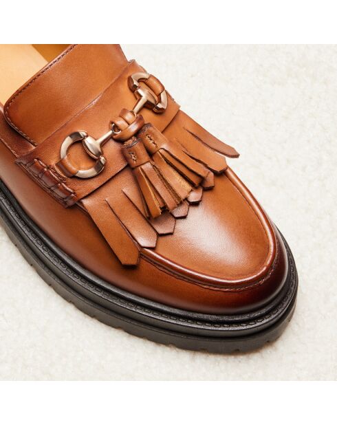 Mokassins Fiona aus kamelfarbenem Leder