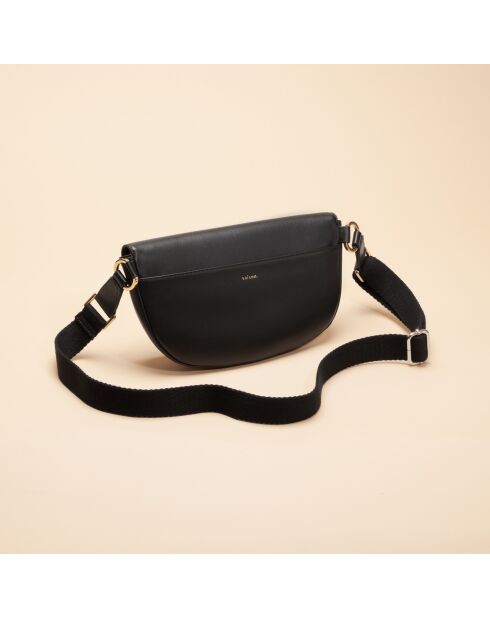 Claudia zwarte leren banaan - 272 x 152 x 50 mm