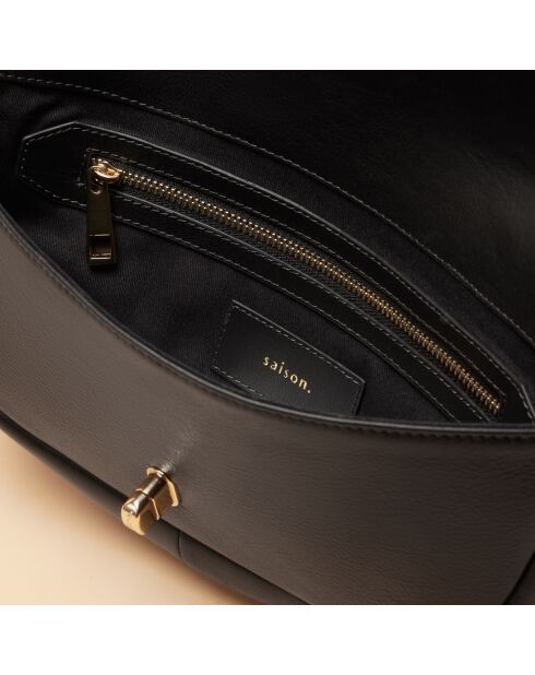 Claudia zwarte leren banaan - 272 x 152 x 50 mm