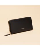 Compagnon en cuir Maya noir - 195 x 100 x 20 mm