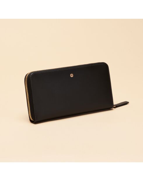 Compagnon en cuir Maya noir - 195 x 100 x 20 mm