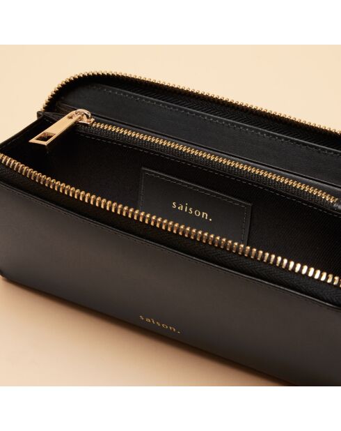 Compagnon en cuir Maya noir - 195 x 100 x 20 mm