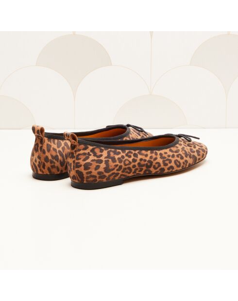 Ballerines en cuir Camille léopard