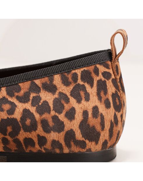 Ballerines en cuir Camille léopard