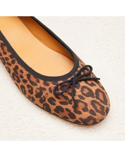 Ballerines en cuir Camille léopard