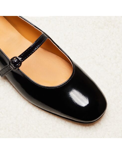 Zwarte ballerina's van lakleer Olivia