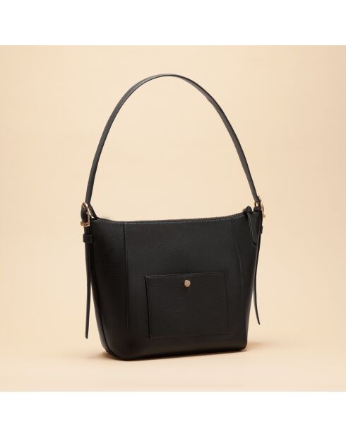 Hobo-Tasche Alma aus schwarzem Leder - 262 x 237 x 115 mm