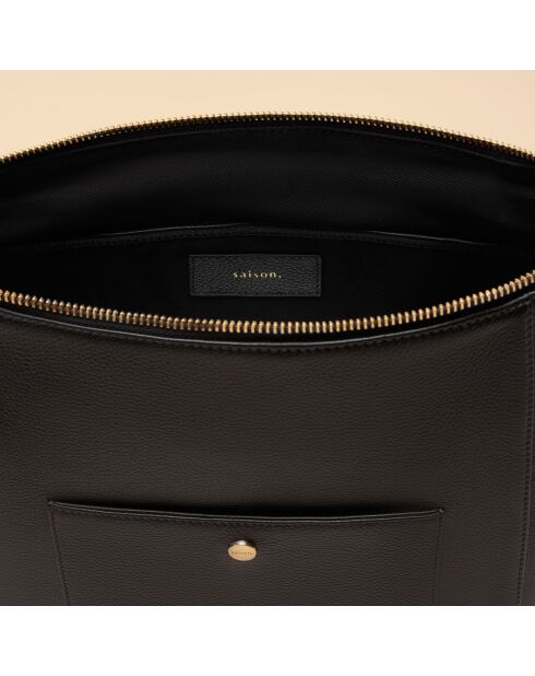 Hobo-Tasche Alma aus schwarzem Leder - 262 x 237 x 115 mm