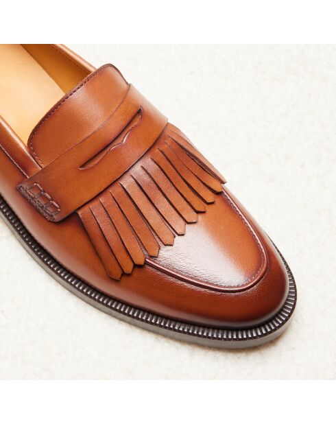 Mokassins Aude aus kamelfarbenem Leder