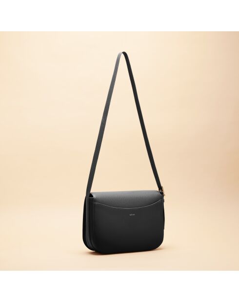 Schwarze Schultertasche aus Leder von Adèle - 280 x 190 x 85 mm