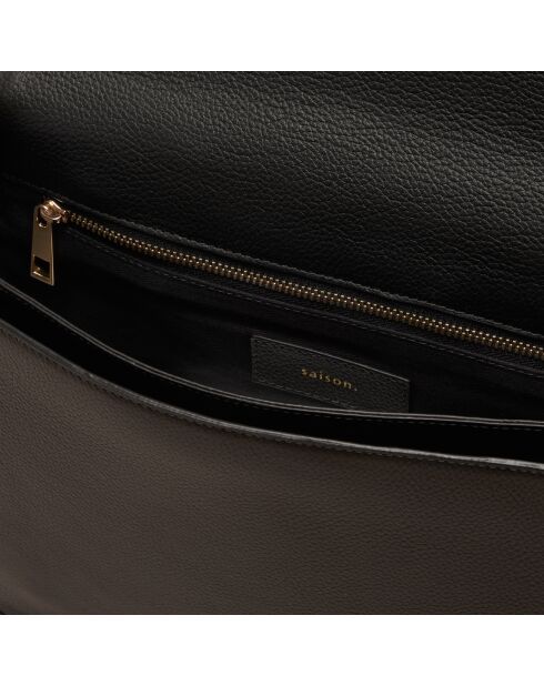 Schwarze Schultertasche aus Leder von Adèle - 280 x 190 x 85 mm