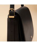 Schwarze Schultertasche aus Leder von Adèle - 280 x 190 x 85 mm