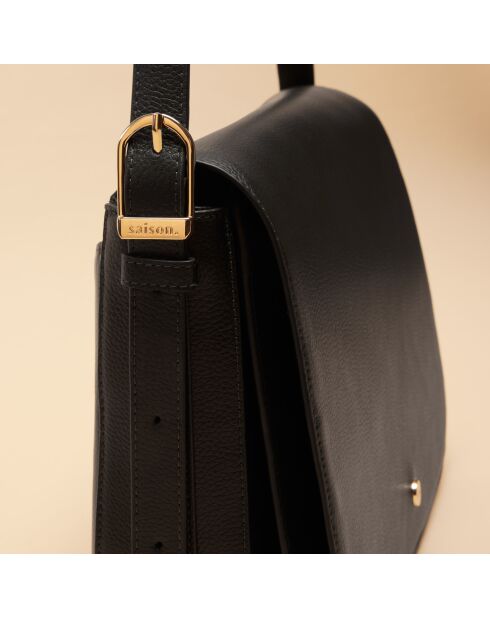 Schwarze Schultertasche aus Leder von Adèle - 280 x 190 x 85 mm