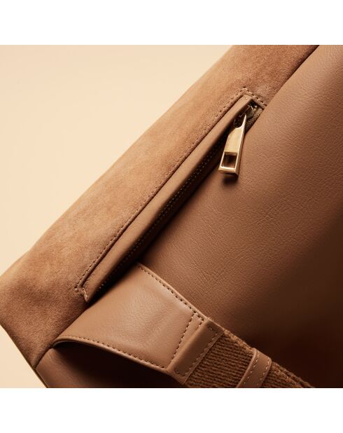 Lola hazelnootleren rugzak - 353 x 260 x 115 mm