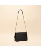 Sac bandoulière Hélène en cuir noir - 25,4x15,4x5,5 cm