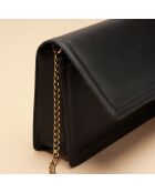 Sac bandoulière Hélène en cuir noir - 25,4x15,4x5,5 cm
